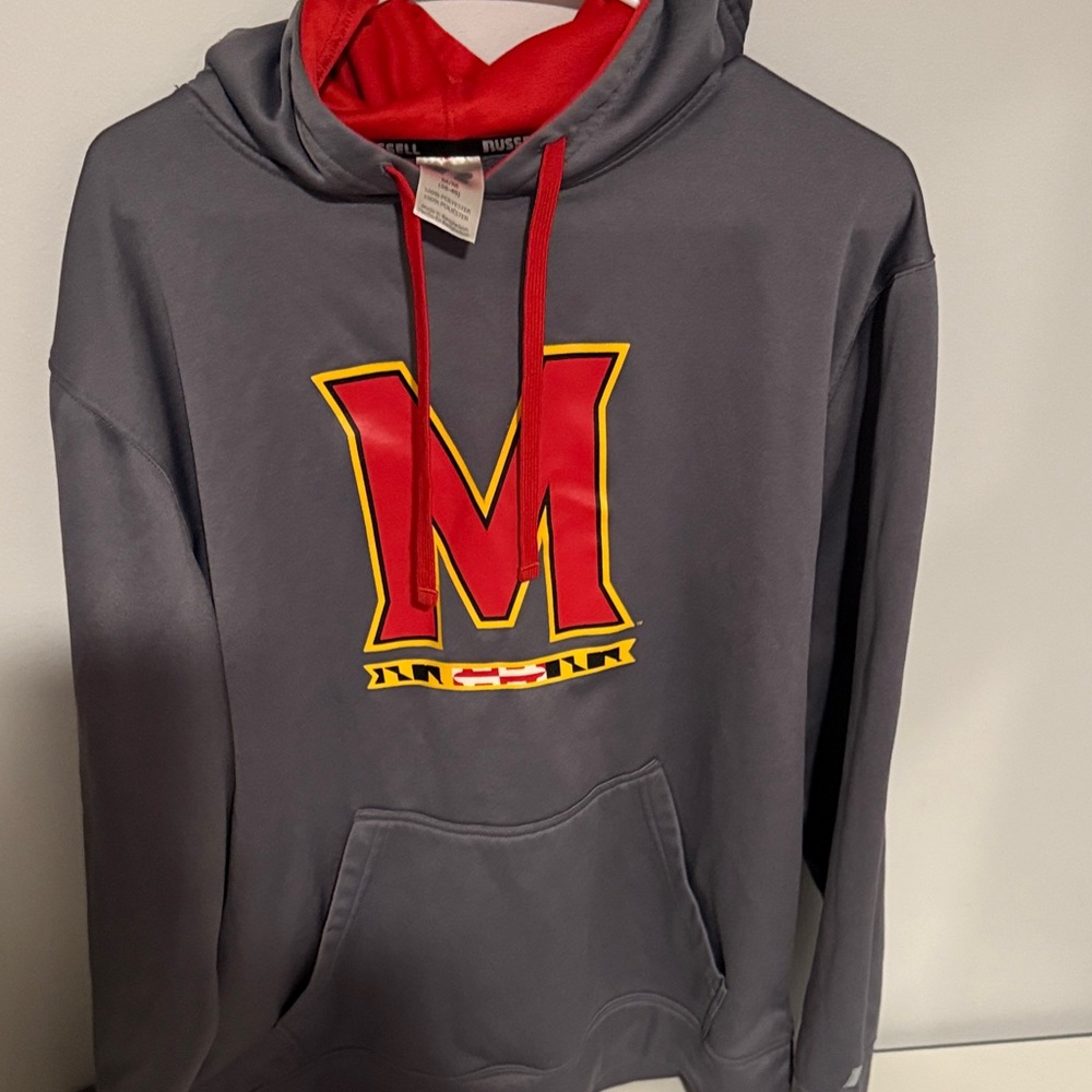 UNIVERSITY OF MARYLAND Russell Athletic Charcoal and Crimson Men's Hoodie